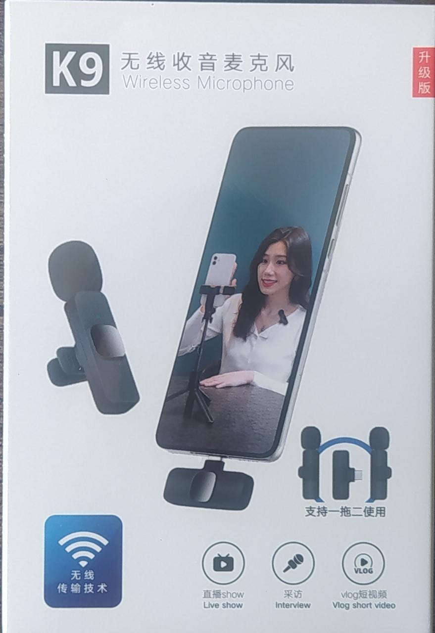 Microfono Inalambrico Recargable Solapa Doble K9
